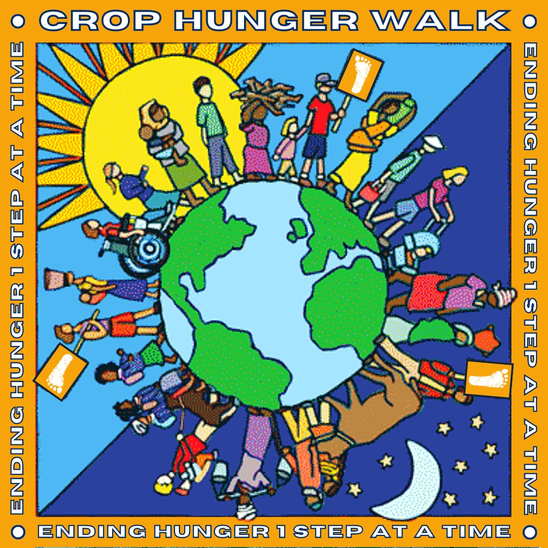 People walking around the globe to end hunger.