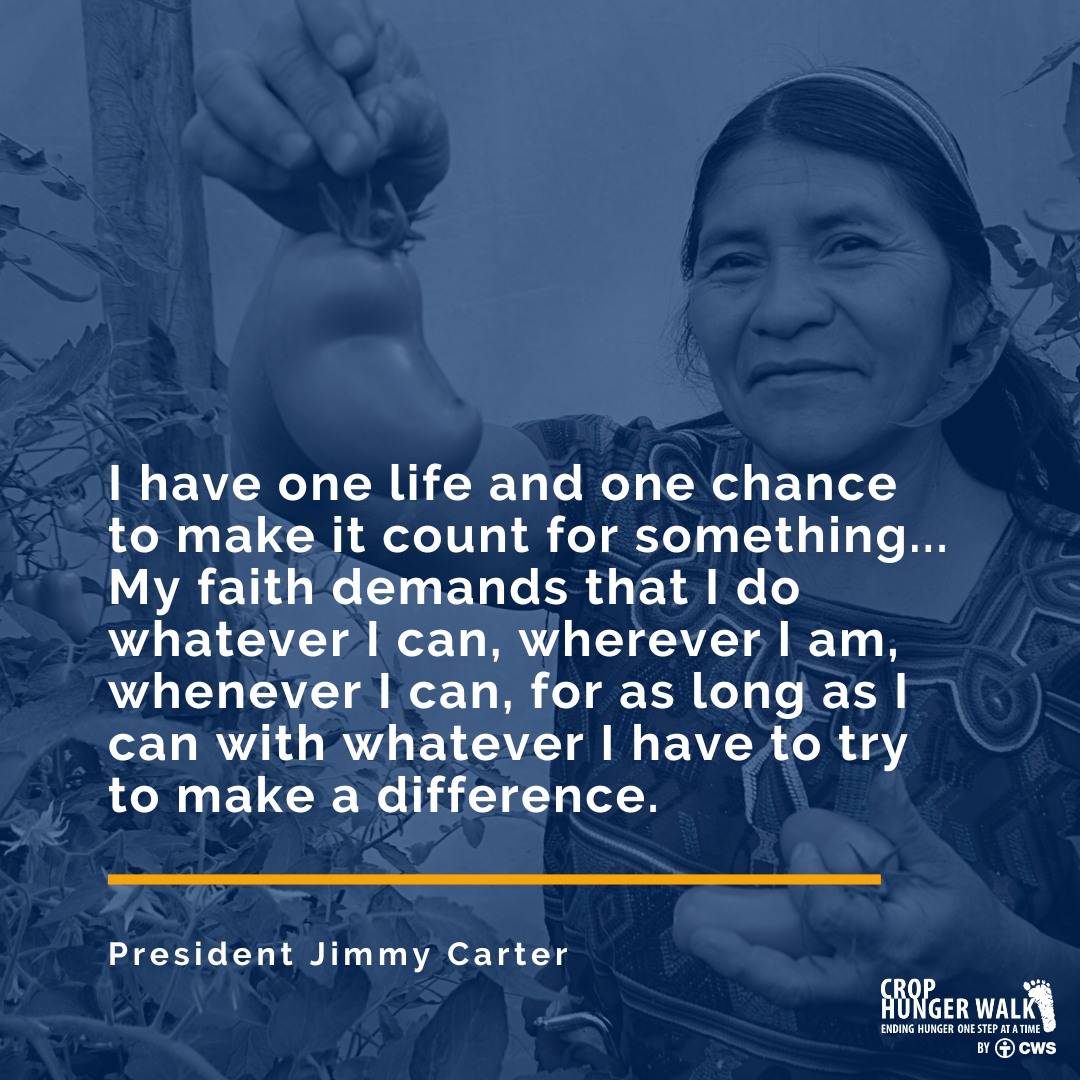 I have one life, and one chance to make it count for something... My faith demands that I do whatever I can, wherever I am, whenever I can, for as long as I can with whatever I have to try to make a difference. By: President Jimmy Carter