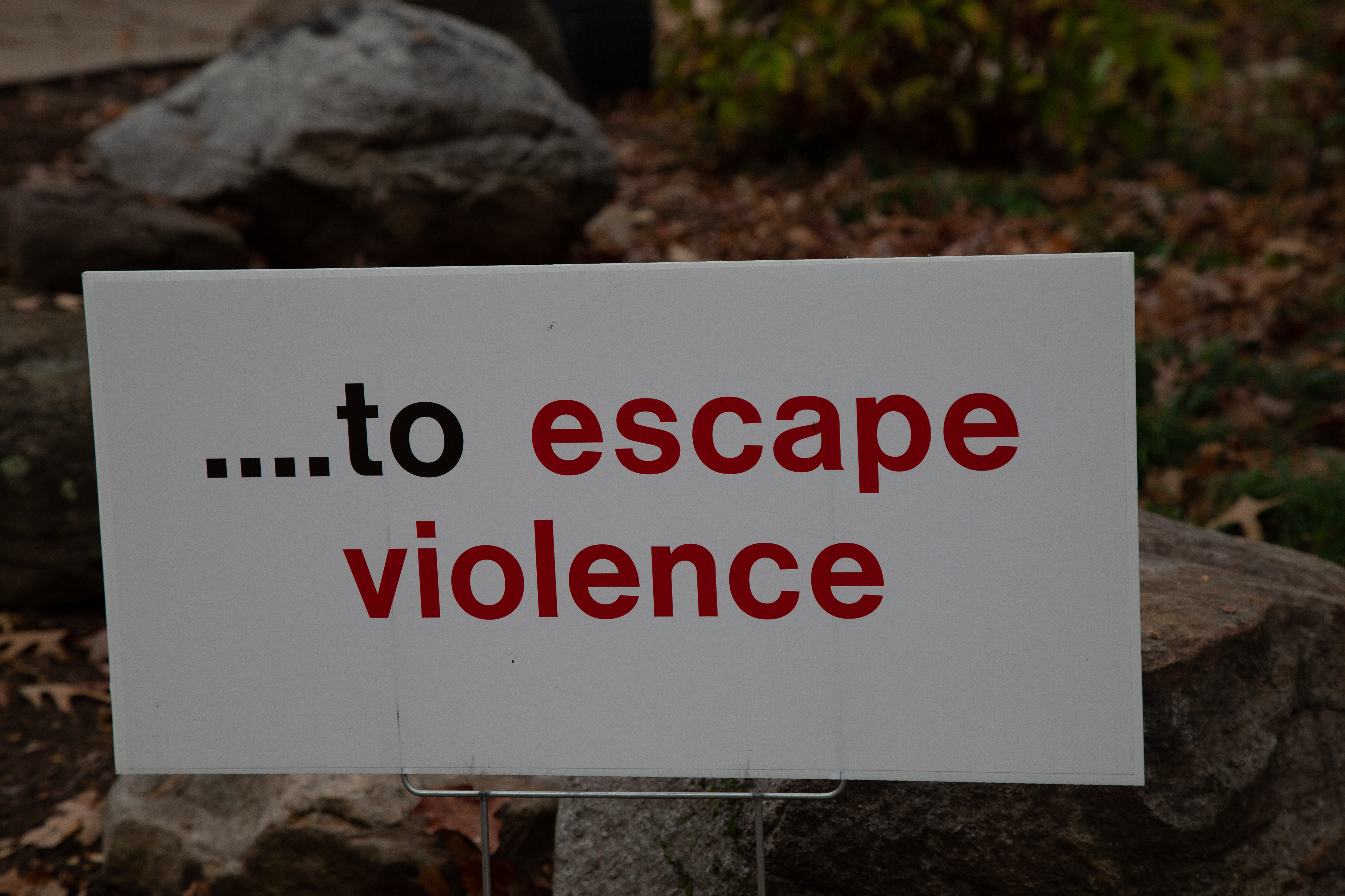 ...to escape violence
